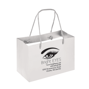 Boutique Imprinted Shopping Bags White – Laminated (Small) [Min. Order Qty: 500 Bags]