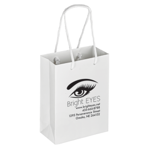 Boutique Imprinted Shopping Bags White – Laminated (Small) [Min. Order Qty: 500 Bags]