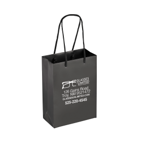Boutique Imprinted Shopping Bags Black – Laminated (Small) [Min. Order Qty: 500 Bags]