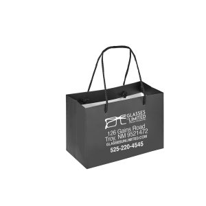 Boutique Imprinted Shopping Bags Black – Laminated (Small) [Min. Order Qty: 500 Bags]